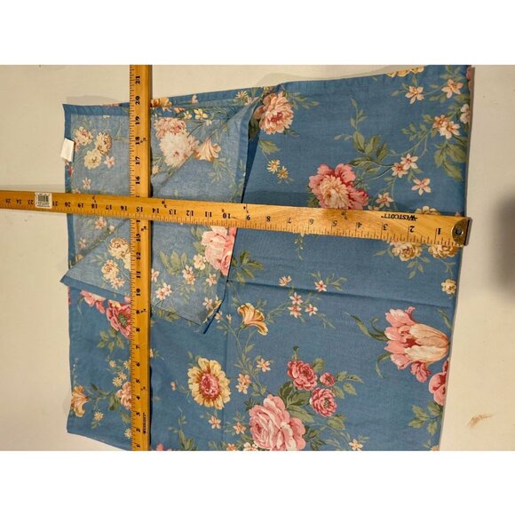Vintage Blue Rose Floral Tablecloth Cottage Shabby Chic 40X40" English Country - Picture 5 of 5